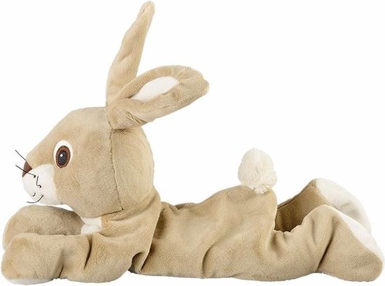Magnetron warmte knuffel konijn/haas beige 35 cm - Heatpack/coldpack - Warmteknuffel lavendel geur - Bosdieren konijnen/hazen knuffels - Dierenknuffels - Merkloos