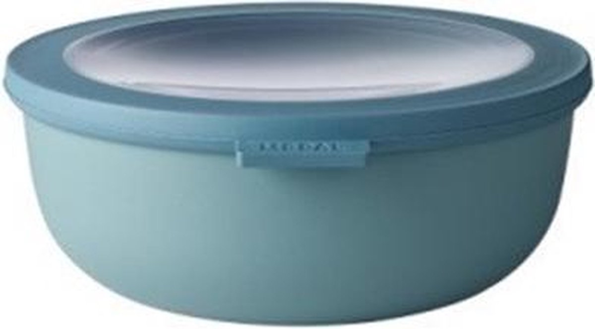 Mepal – Multikom Cirqula rond 2250 ml – Mag in de vriezer, magnetron en vaatwasser – Nordic green – Geschikt als meal prep bakje, vershoudbakje, bewaardoos