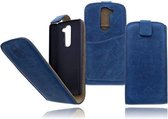 Devills LG G2 Mini Lederen Flip Case Hoesje Jeans Blue