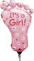 Ballon It's a Girl Voet - 77 x 45.5 cm - Vulbaar met lucht of Helium