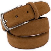 Cognac Suede Riem - Heren riem - Cognac riem - Leren riem 95cm