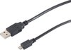 USB Micro B naar USB-A snellaadkabel - USB2.0 - tot 2A / zwart - 5 meter
