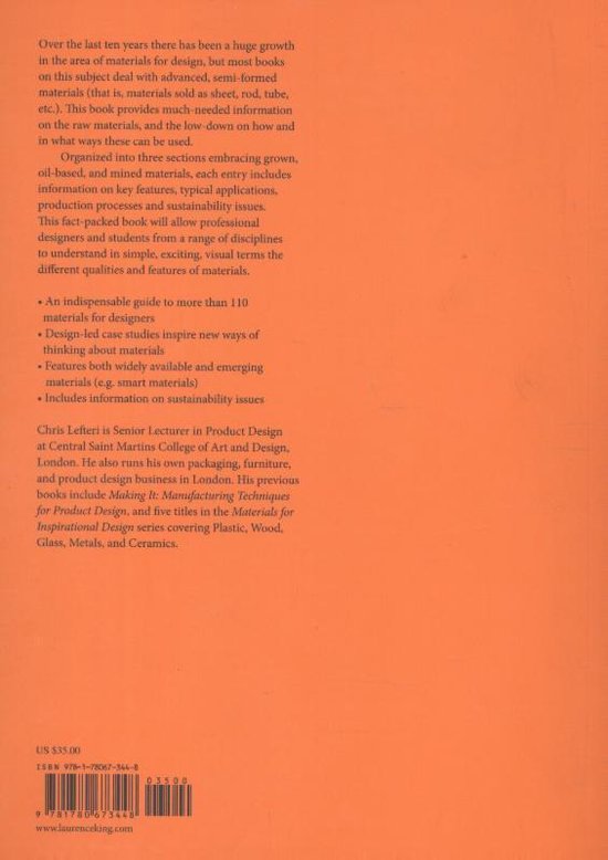 Materials for Design, Chris, Lefteri 9781780673448 Boeken bol