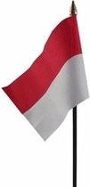 Indonesie mini vlaggetje op stok 10 x 15 cm