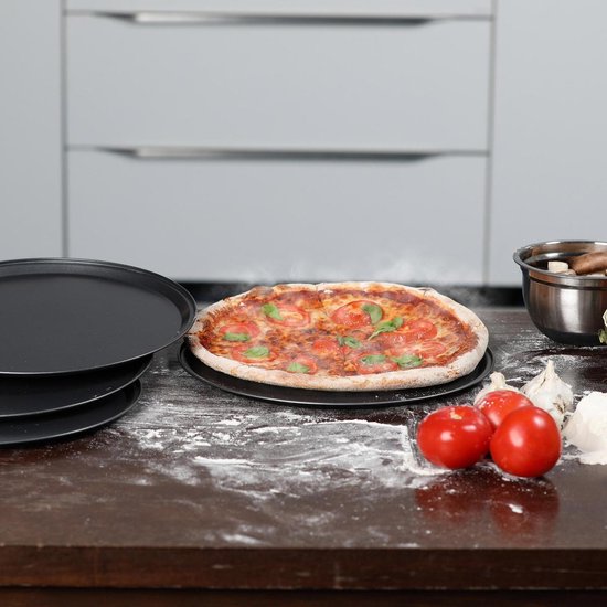 relaxdays pizzaplaten set, 32 cm, pizzaplaat, pizzavorm bakplaat pizza  bakplaten | bol.com