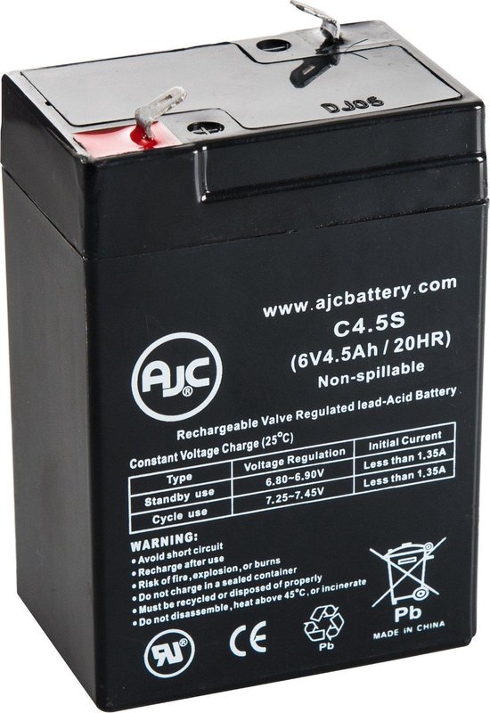 Batterie de remplacement au plomb Leoch DJW6-4L 6V 4,5Ah | bol.com