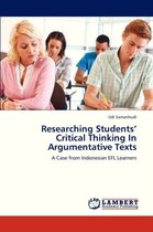 Researching Students' Critical Thinking in Argumentative Texts