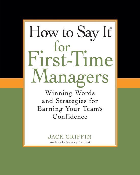 How to Say It for First-Time Managers - cover