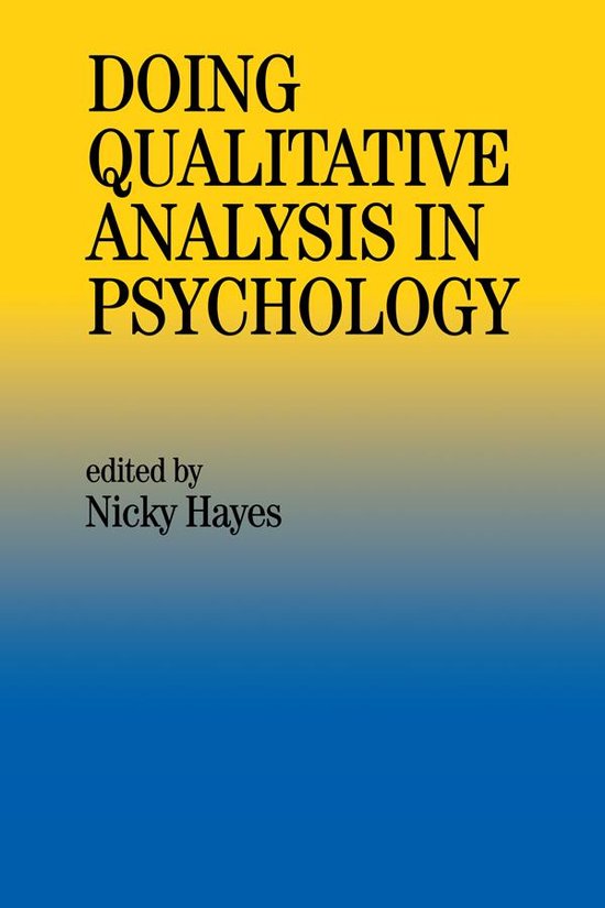 Doing Qualitative Analysis In Psychology - cover