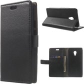 Litchi Cover wallet case hoesje Samsung Galaxy S4 mini zwart