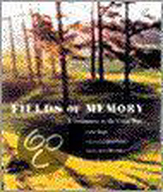 Boekcover 'Fields of Memory' met bomen en een veld, met de tekst '60 years'.