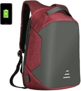 anti-diefstal laptop rugzak met USB lader (waterdicht) rode kleur | Rugzak | Anti Diefstal | Inclusief Usb Oplaadstation | Geschikt voor Laptop | Anti Theft | Spat Waterdicht | Alt