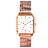 Zinzi ZIW808M Horloge Square Roman + gratis armband 32 mm rosekleurig