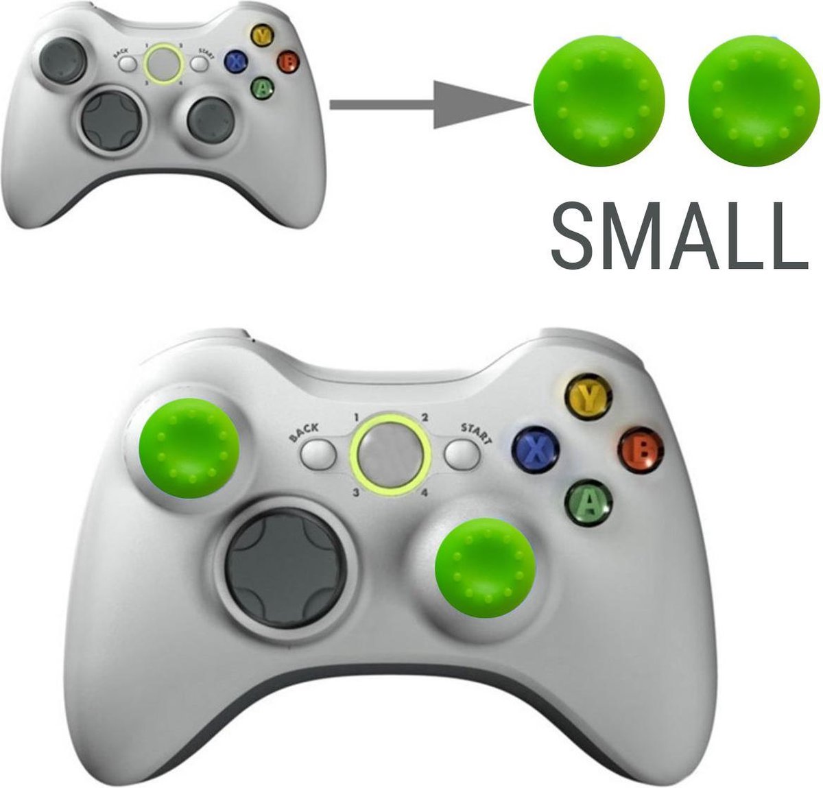 Thumb grips - Controller Thumbgrips - Joystick Cap - Thumbsticks - Thumb Grip Cap geschikt voor Switch, Switch Pro, PS4 en Xbox - 2 stuks Klein 10 dots extra grip Groen