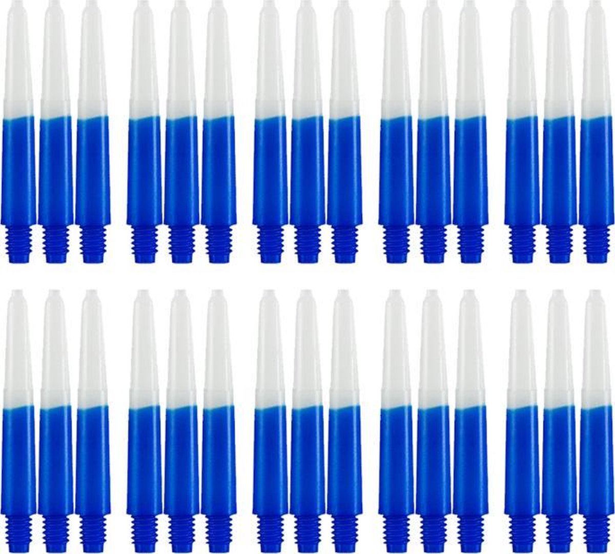 Dragon darts - Two Tone Blauw - short - dart shafts - multipack 10 sets - darts shafts