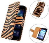 TCC Hoesje HTC One Book/Wallet Case/Cover Zebra Geel M7