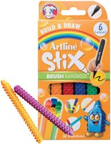 Artline Stix Brush set van 6 Color Markers verpakt in een handige Zipperbag