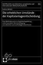 Die erheblichen Umstände der Kapitalanlageentscheidung