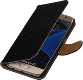 Zwart Slang Booktype Samsung Galaxy S7 Wallet Cover Hoesje