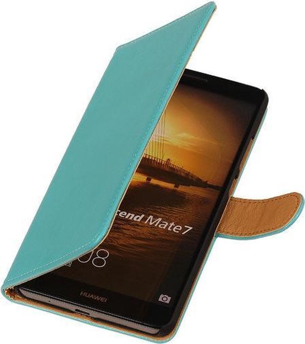 PU Leder Turquiose Huawei Ascend Mate 7 Book/Wallet Case/Cover