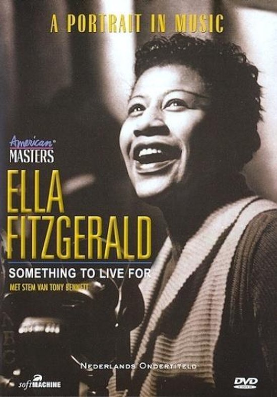 Albumcover van 'Ella Fitzgerald: Something to Live For' met een portret van Ella Fitzgerald.