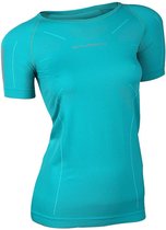 Brubeck Dames Sportkleding - Hardloopshirt / Sportshirt - Naadloos - Maat S - Azuurgroen