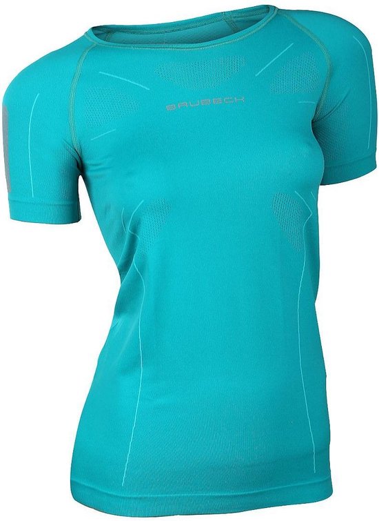 Brubeck Athletic Seamless - Loopshirt - Vrouwen - Maat S - Azuurgroen