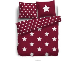 HnL Living Stars Dekbedovertrek - Tweepersoons - 200x200/220 cm - Rood