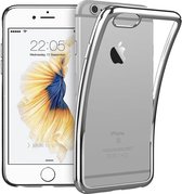 Hoesje geschikt voor Apple iPhone 6 - Electroplating TPU Case Transparant met Zilveren Bumper (Silver Silicone Hoesje)