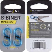 NITE IZE MicroLock S-Biner Polycarbonate 2 Pack Blauw