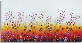 Acrylverf schilderij canvas - happy flowers - geschilderd door Karin Vos - 140x70 cm