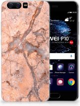 Huawei P10 TPU Hoesje Design Marmer Oranje