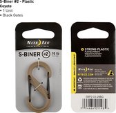 NITE IZE S-Biner 2 - plastic - coyote - black gates