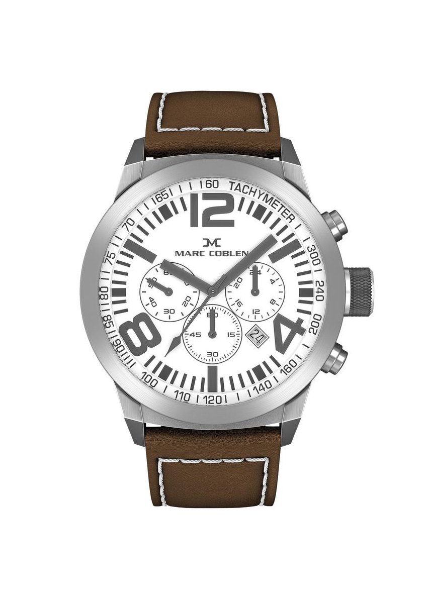 Marc Coblen MC50S4- Horloge - 50 mm - Witte wijzerplaat - Zonder horlogeband