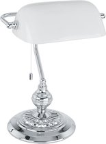 Eglo Banker - Bureaulamp - 1 Lichts - Chroom - Wit