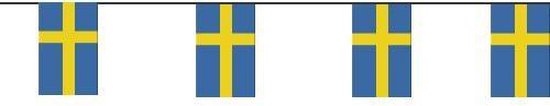 Papieren slinger Zweden - 4 meter - Sweden vlag - Supporter feestartikelen - Landen decoratie/versiering