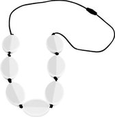 Jellystone Designs Caru Necklace - Kauwketting - Snow White with Smokey Black cord