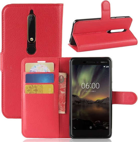 Book Case - Geschikt voor Nokia 6.1 (2018) Hoesje - Rood