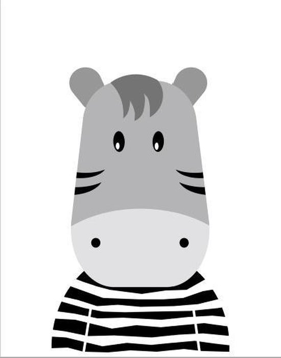 Kinderposter lief nijlpaardje - poster babykamer - kinderkamer - nijlpaard