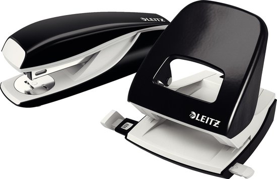 Leitz NeXXt Metalen Bureau Perforator - Perforeert Tot 30 Vel - Voor Mappen En Ringbanden - Zwart
