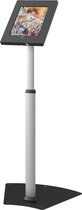DELTACO EPZI ARM-427, afsluitbare vloerstandaard (floor stand) voor iPad 2/3/4 / Air / AlR2 / 2017 maat aanpasbare hoogte 0,7 - 1,1 m, 2 sleutels, aluminum en staal, zilver / zwart