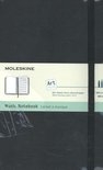 Zwarte Moleskine Music Notebook met een crèmekleurige band met het "Art Plus" logo en illustraties.