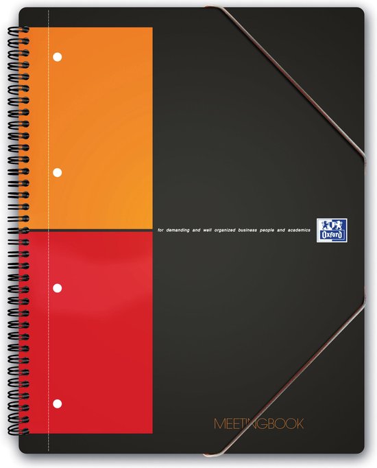 Oxford Cahier spiralé 100100362 gris, orange, rouge DIN A4+ quadrillé avec marge intérieure/extérieure Nombre de pages: