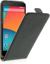 LG Nexus 5 Vertical Leather Flip Case Zwart