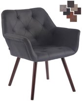 Clp Cassidy Bezoekersstoel - Vintage kunstleer - Zwart - Kleur onderstel : Coffee