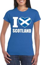 Blauw I love Schotland fan shirt dames XS