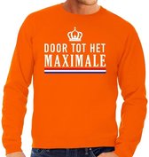 Oranje Door tot het maximale sweater - Trui voor heren - Koningsdag kleding S