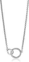 Zinzi ZIC1782 Ketting zilver 2 ronde vormen 42-45 cm