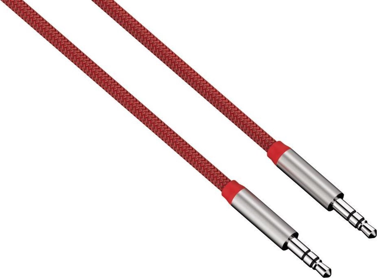 Hama Alunylon audiokabel jack 0.5m rood