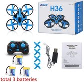 Mini Drone Jjrc H36 - Drone - Quadcopters - Return Key - RC - Helicopter - Kinderspeelgoed Blauw